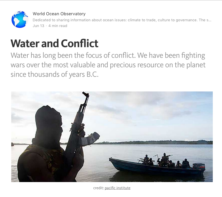 Water And Conflict Fighting Wars Over A Precious Resource World